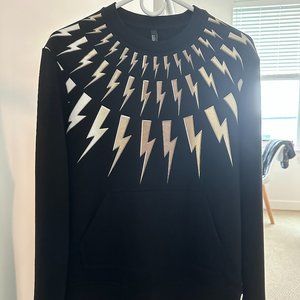 Neil Barrett All Over Bolts Print Sweatshirt Black, size XS
